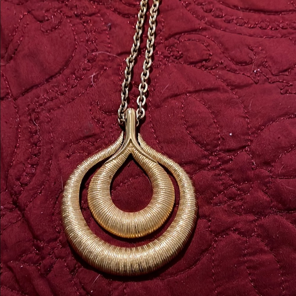 Gold Geometric Double Circle Necklace